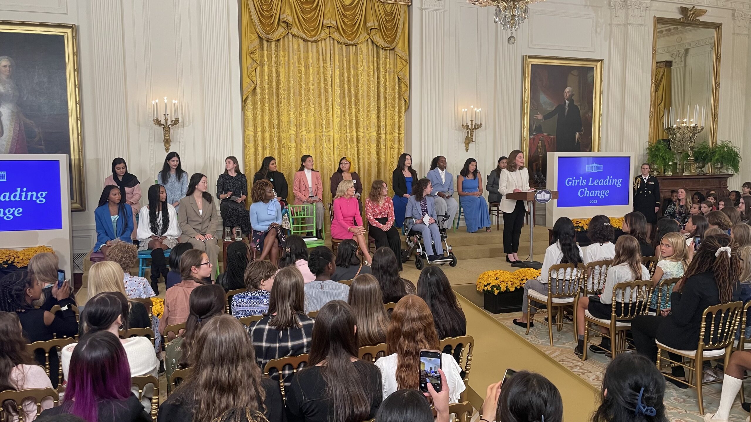 First Lady Jill Biden Celebrates "Girls Leading Change" on